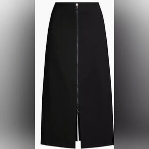 NEW Donna Karan Black Skirt with Front Zipper